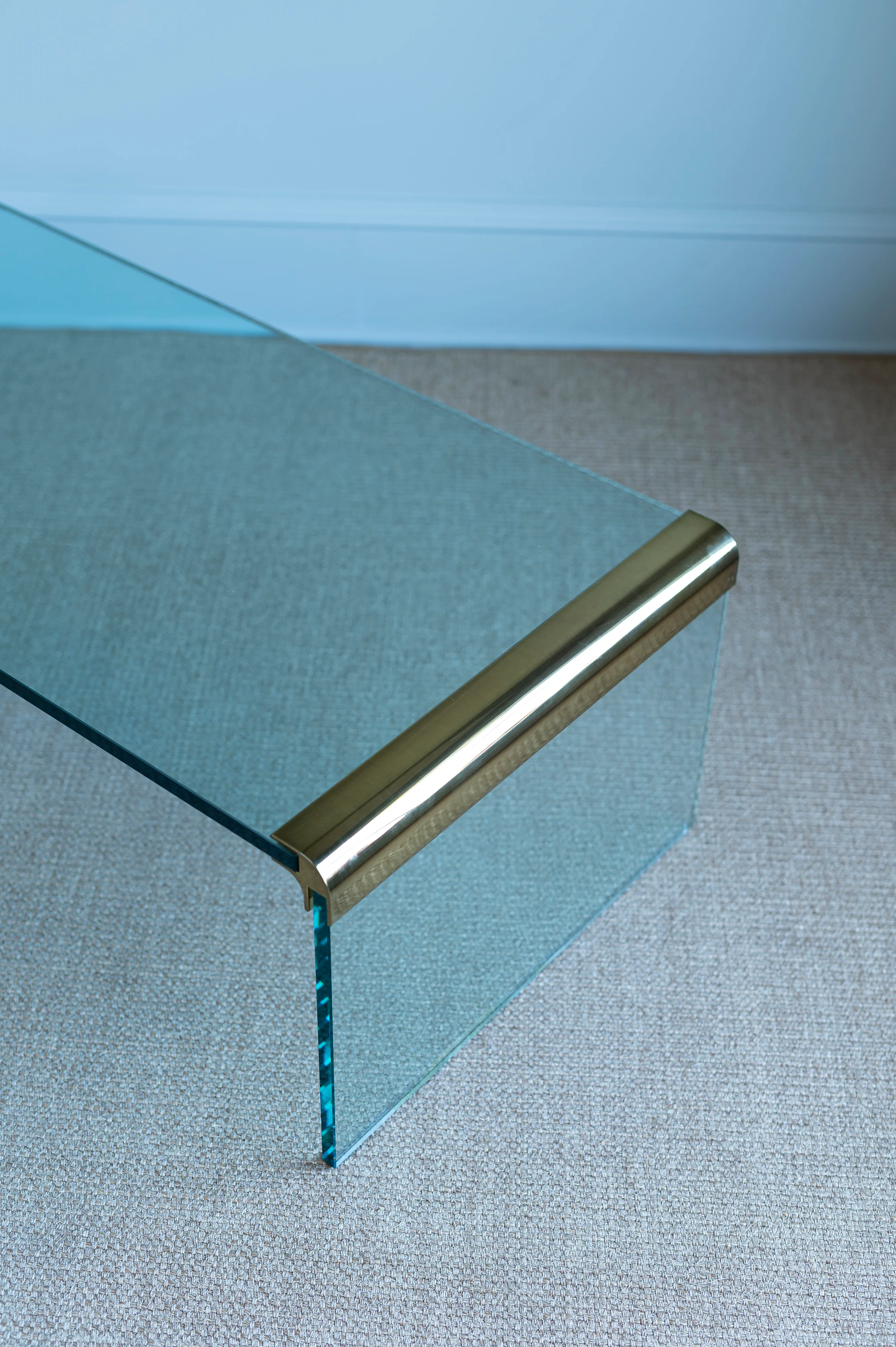 Vintage Pace Collection Brass Edge Coffee Table