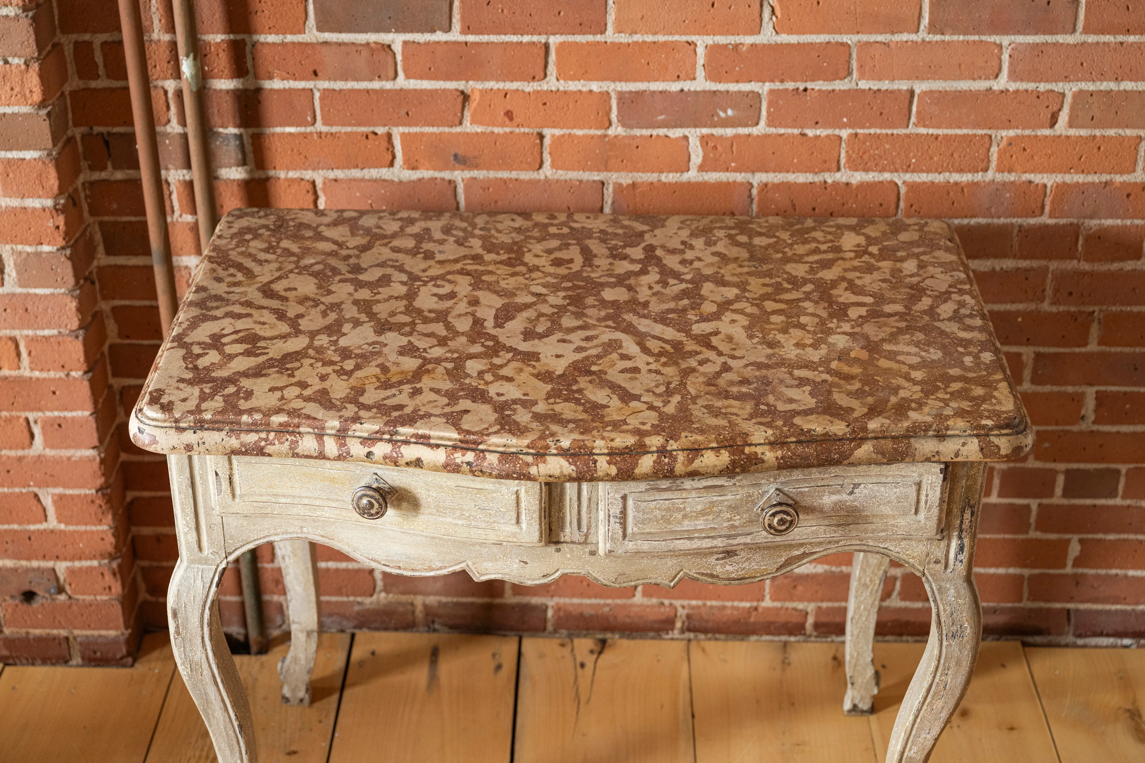 Red Marble Top Table