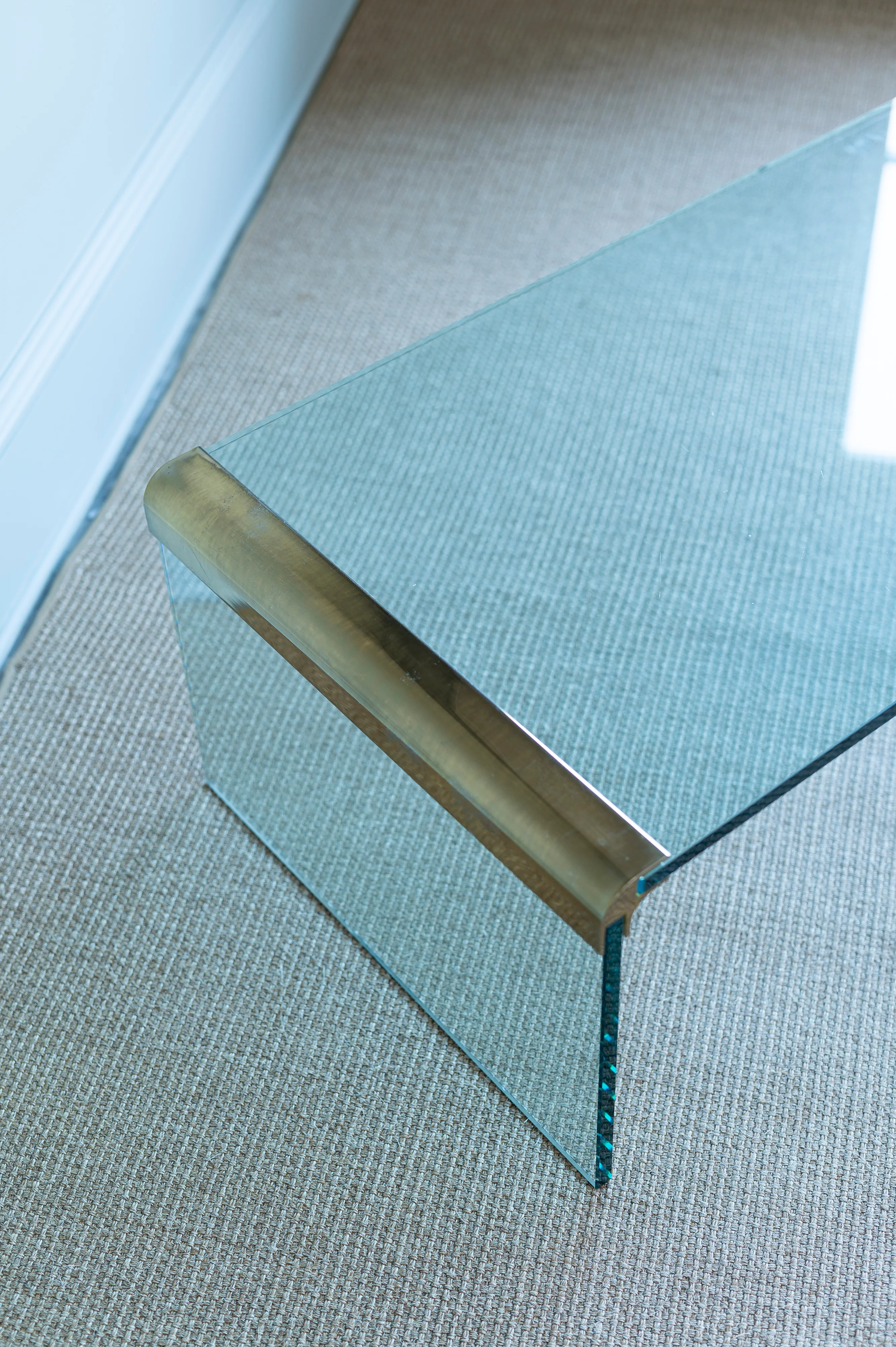 Vintage Pace Collection Brass Edge Coffee Table