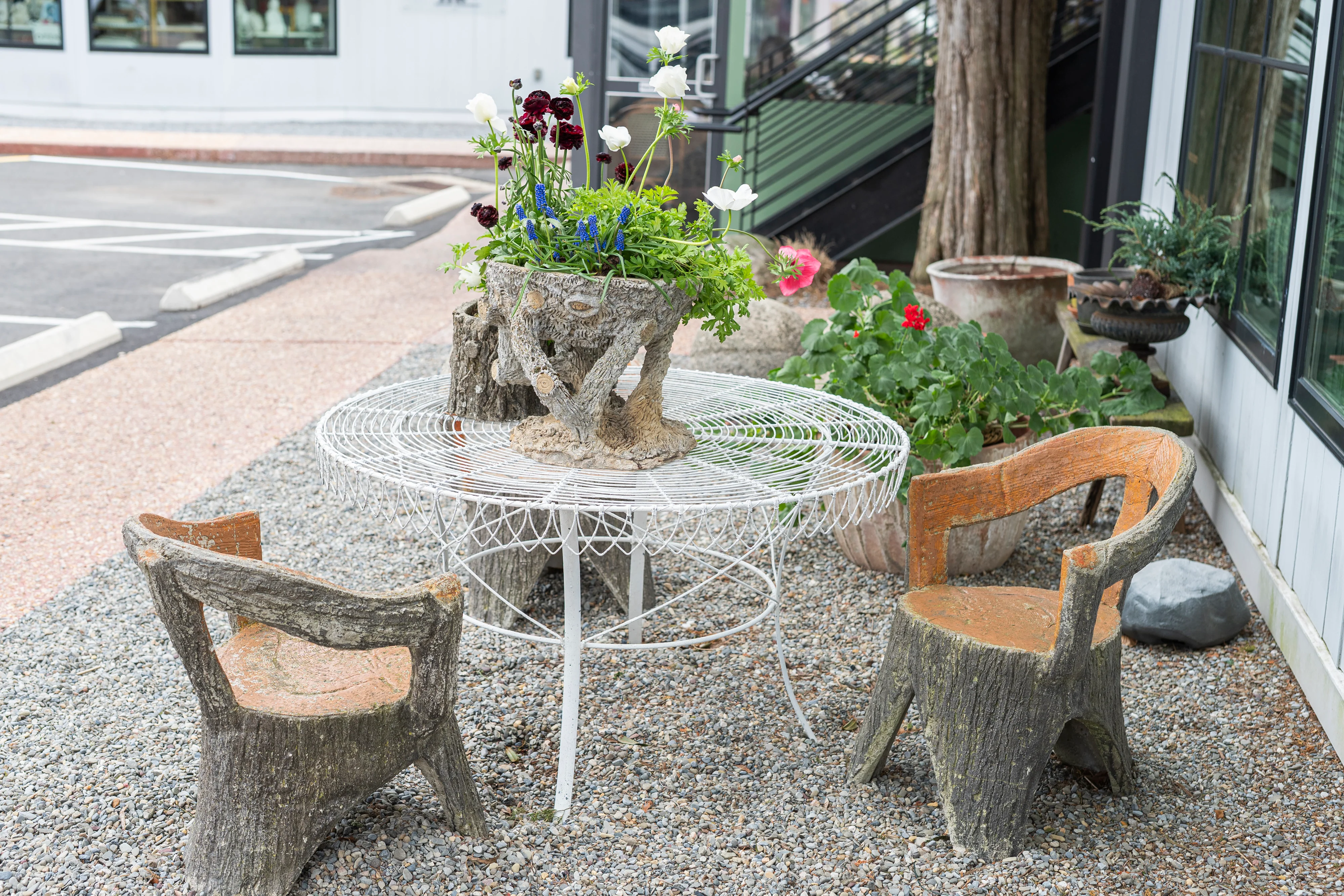 Faux Bois Stone Chairs