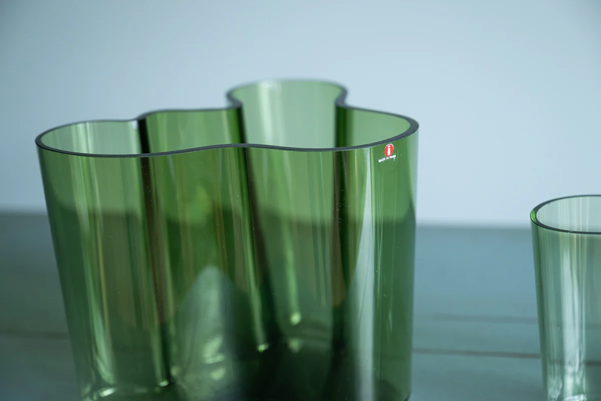 Alvar Alto Green Glass Vase
