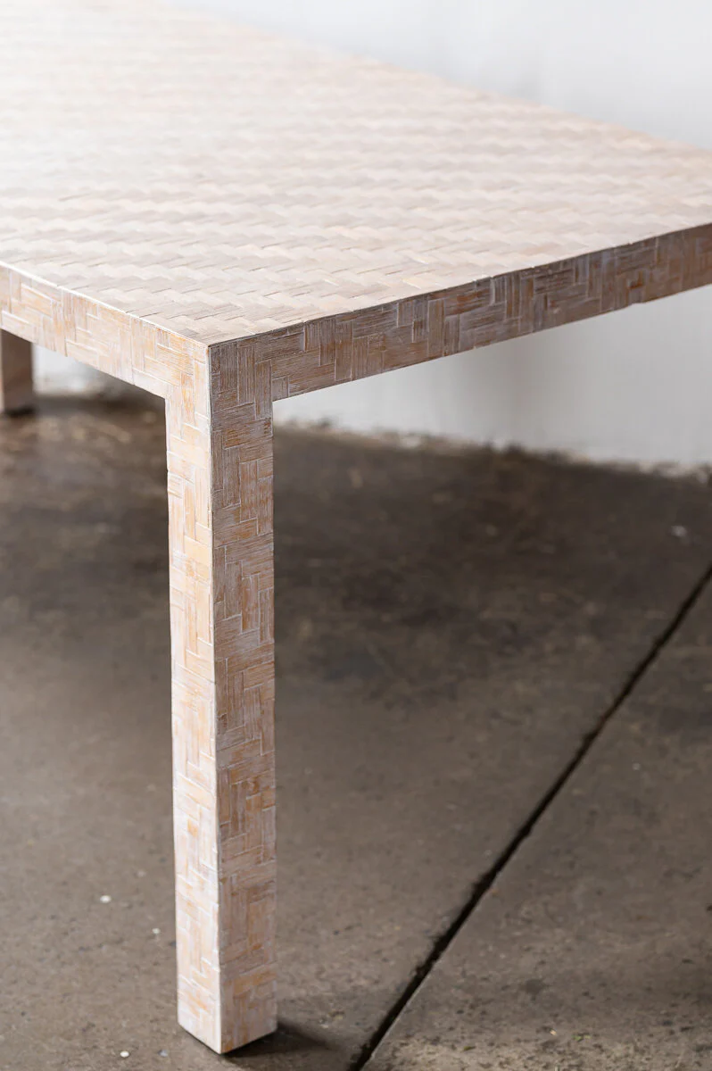 Milo Baughman Bamboo Veneer Dining Table