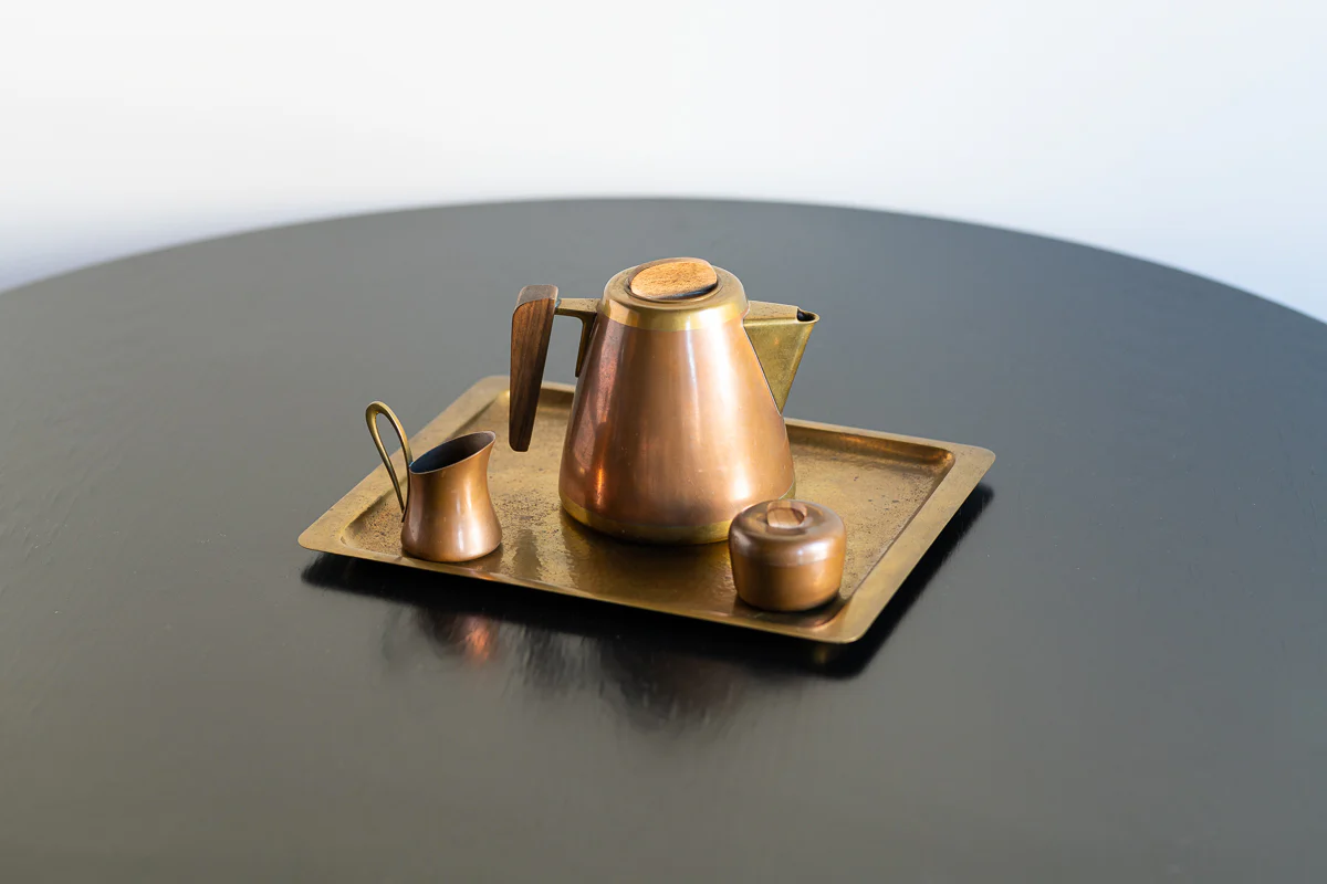 Hagenauer Copper and Brass Coffee Set with Tray