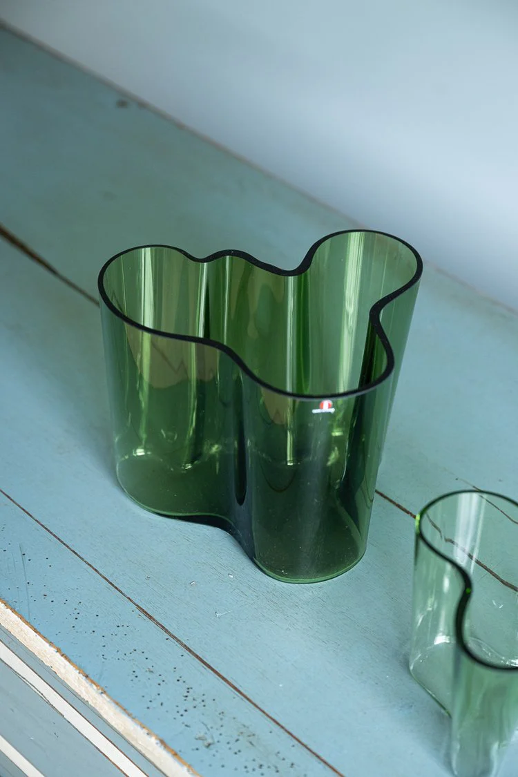 Alvar Alto Green Glass Vase
