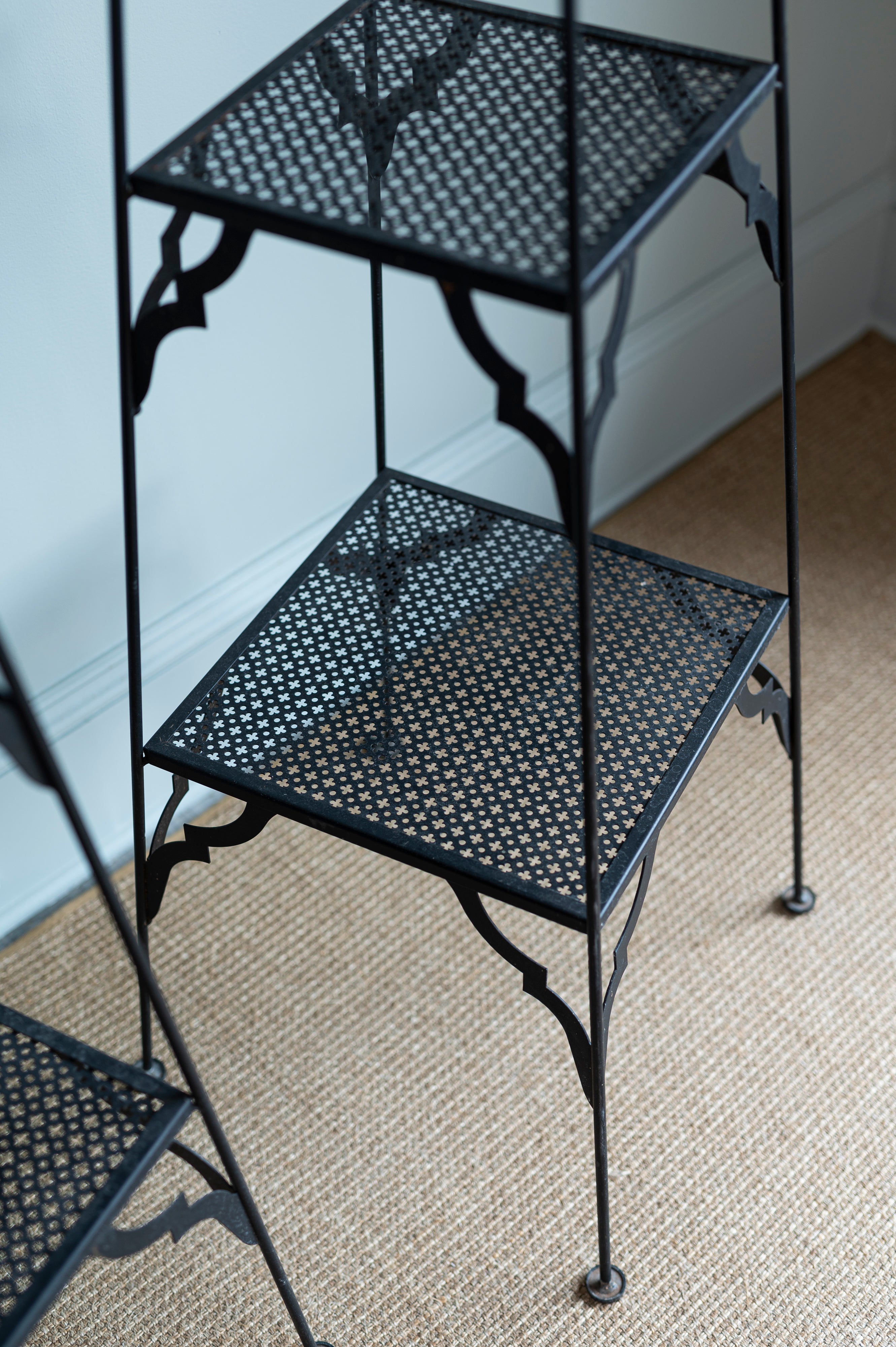 Pair of Perforated Metal Plant Stands