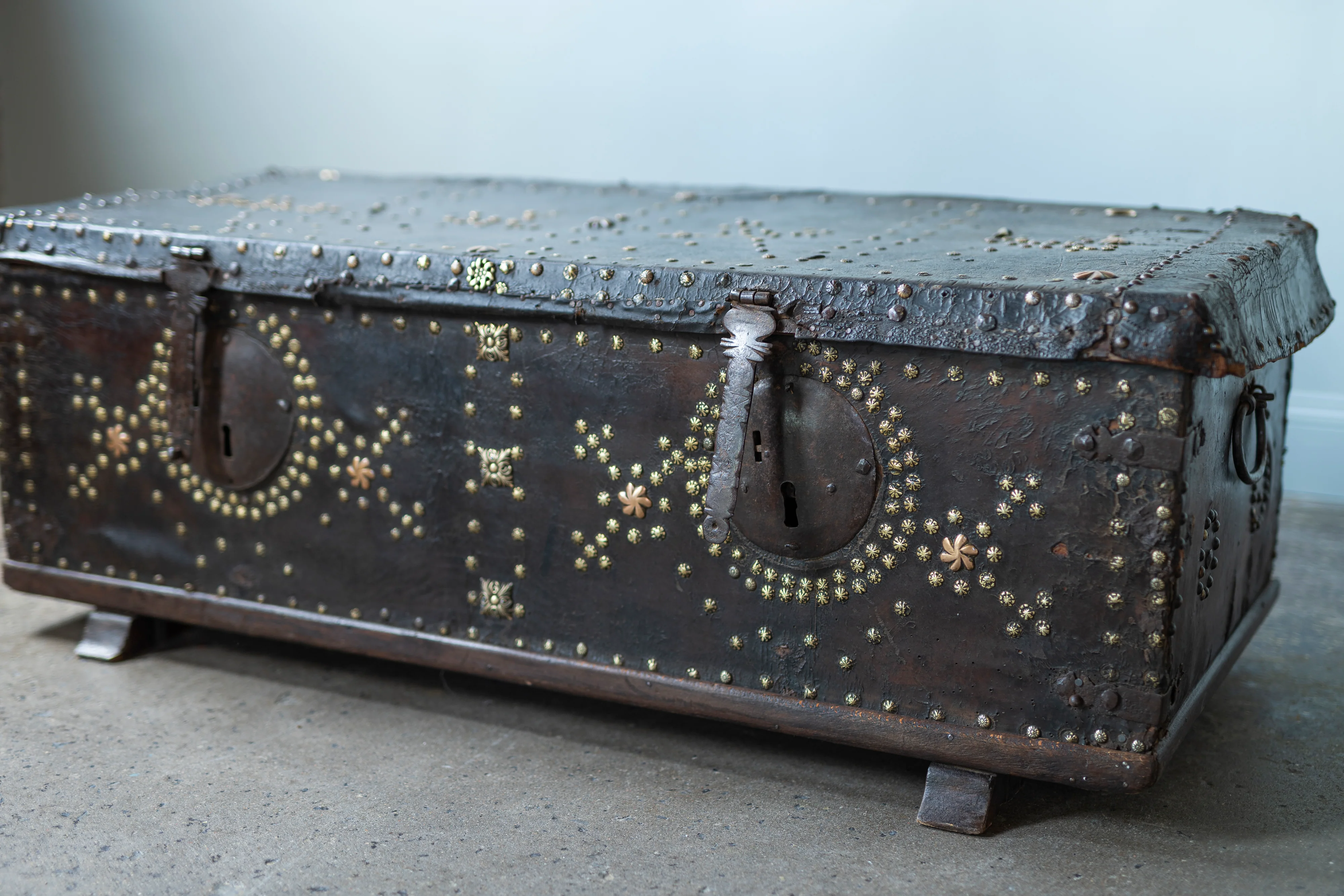 Antique Spanish Leather Trunk