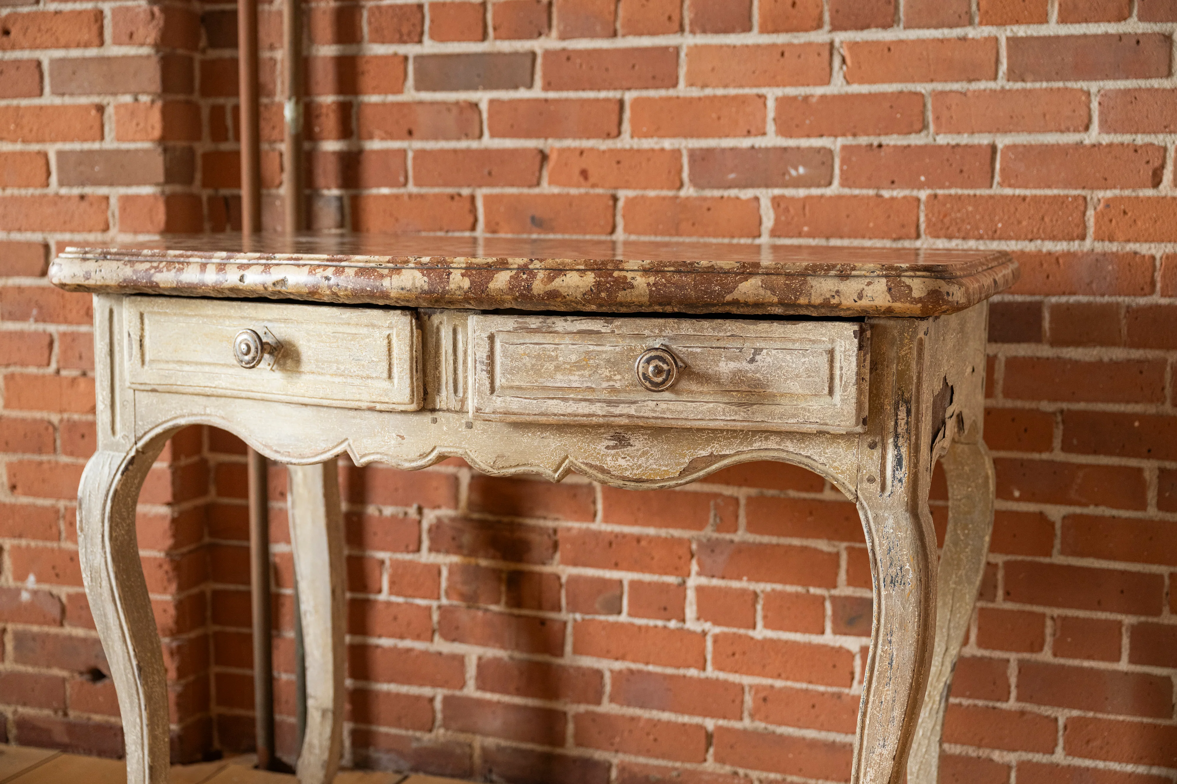 Red Marble Top Table