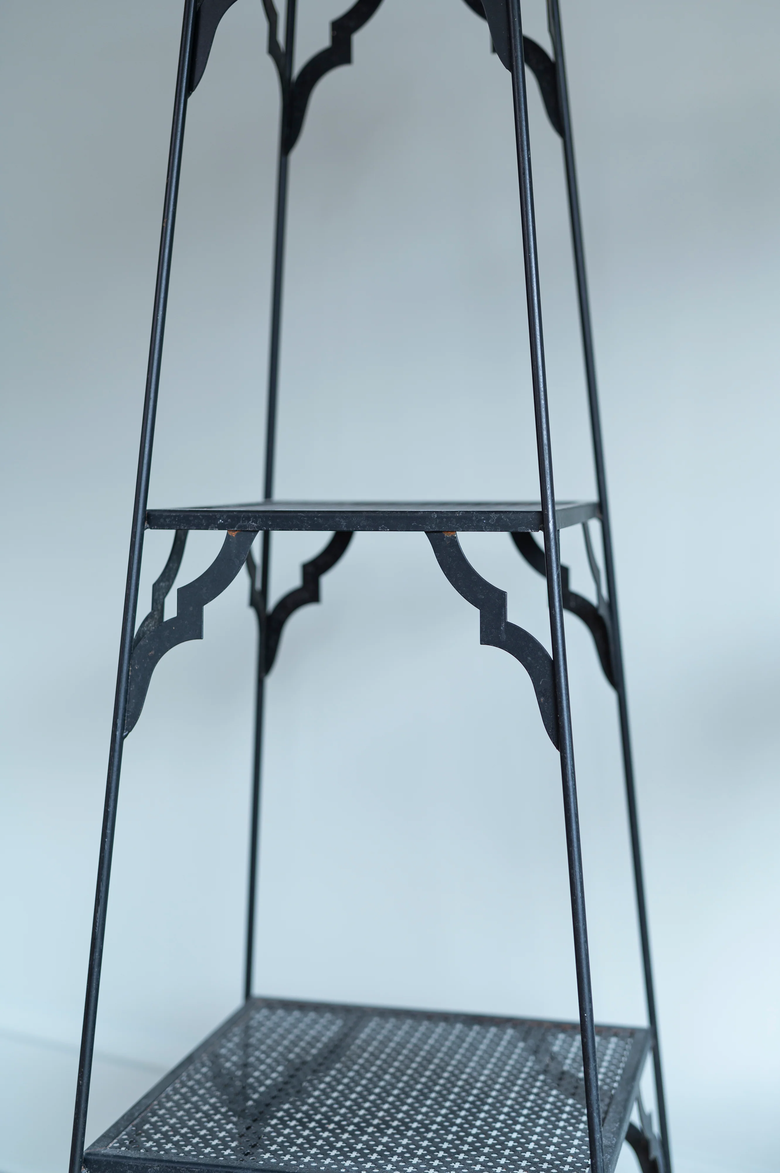 Pair of Perforated Metal Plant Stands