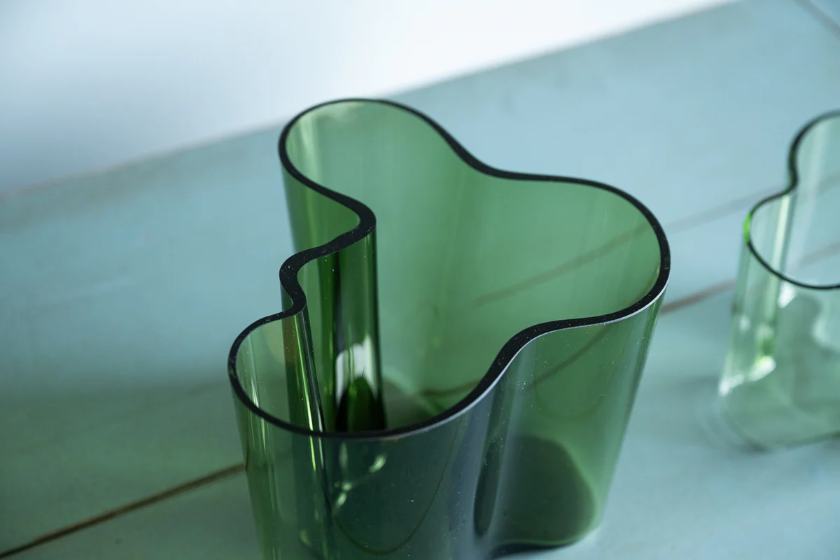Alvar Alto Green Glass Vase