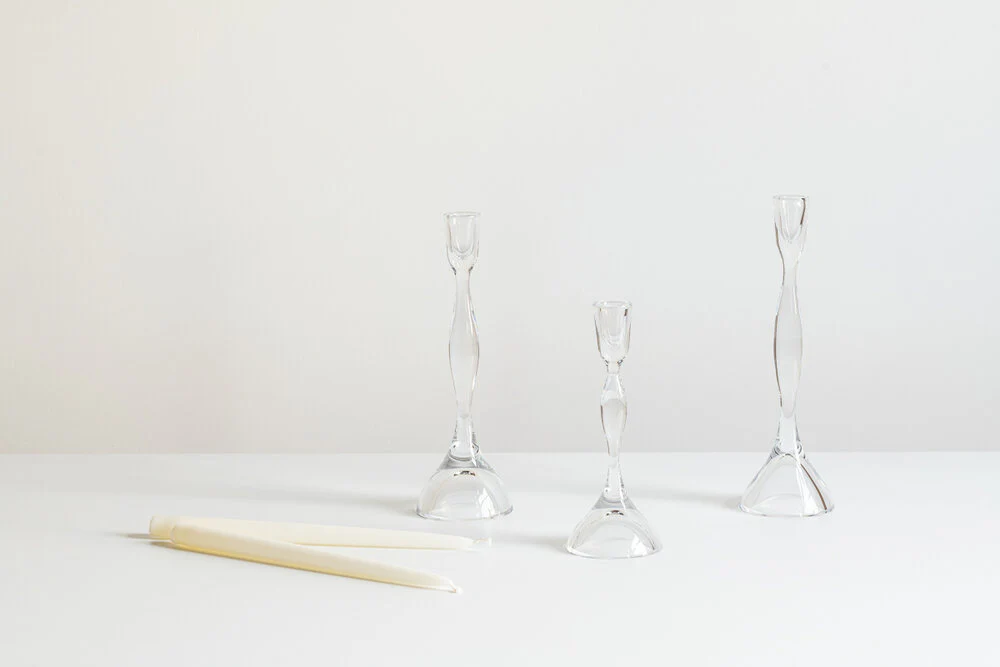 Vintage Swedish Glass Candlesticks
