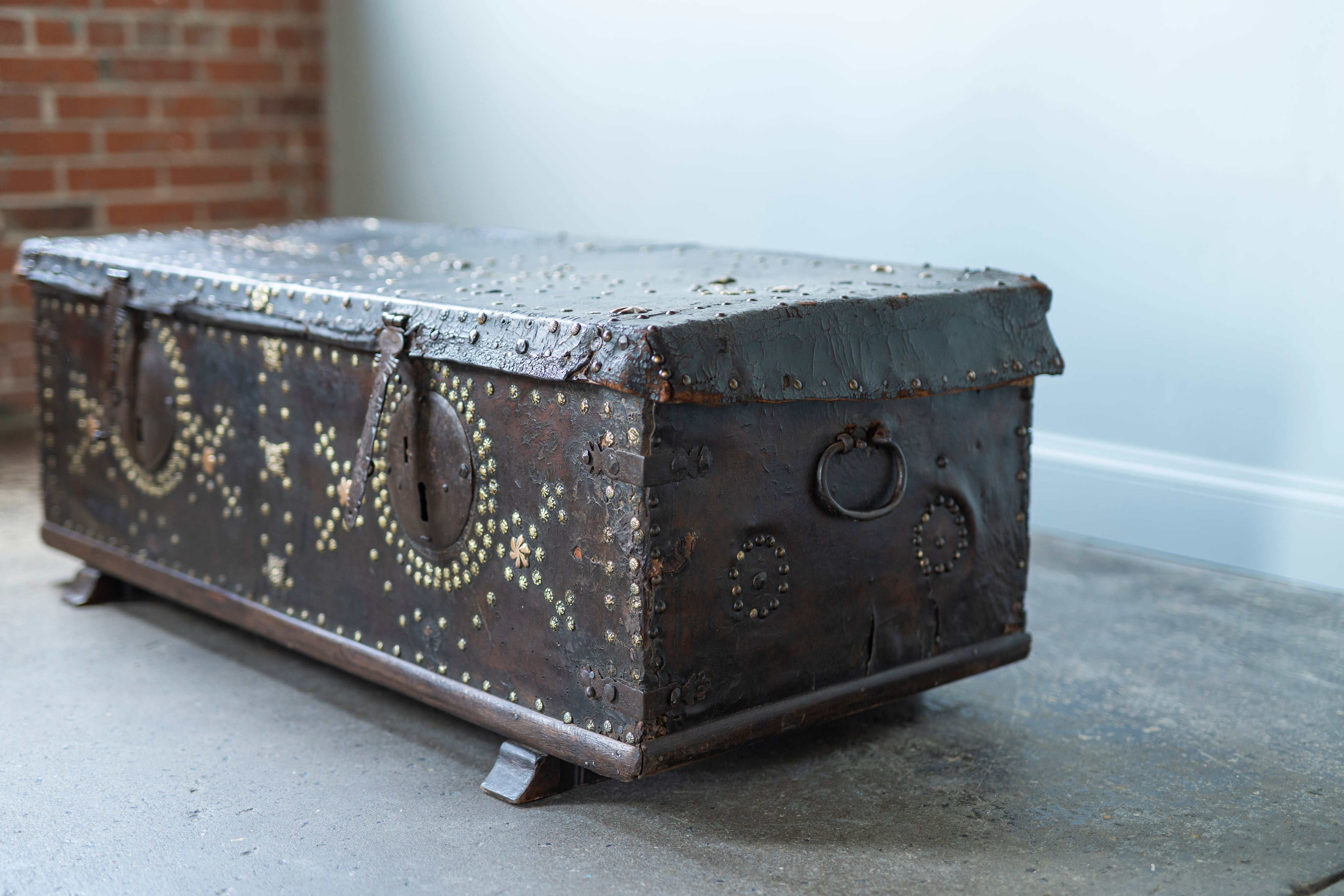 Antique Spanish Leather Trunk