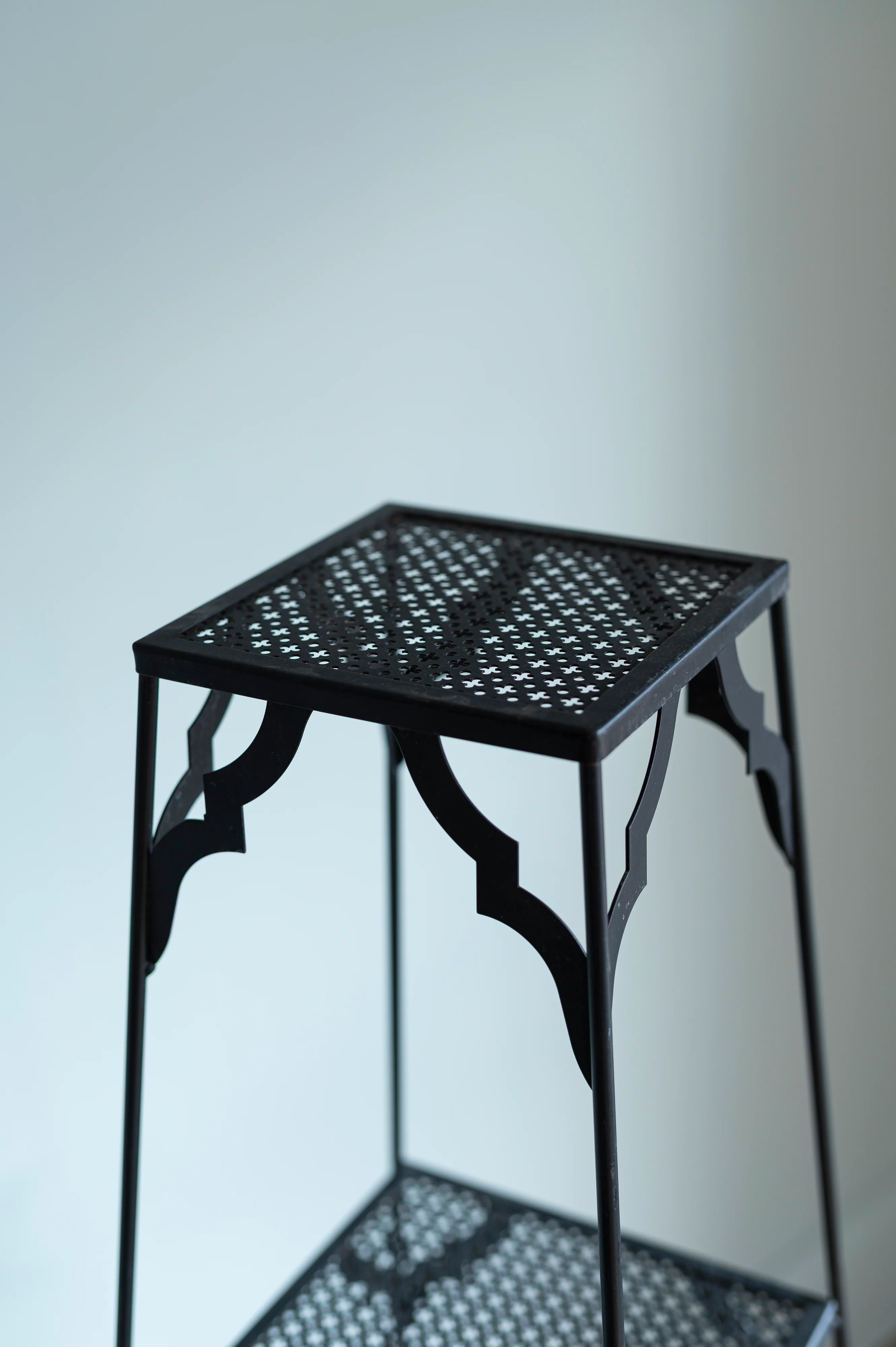Pair of Perforated Metal Plant Stands