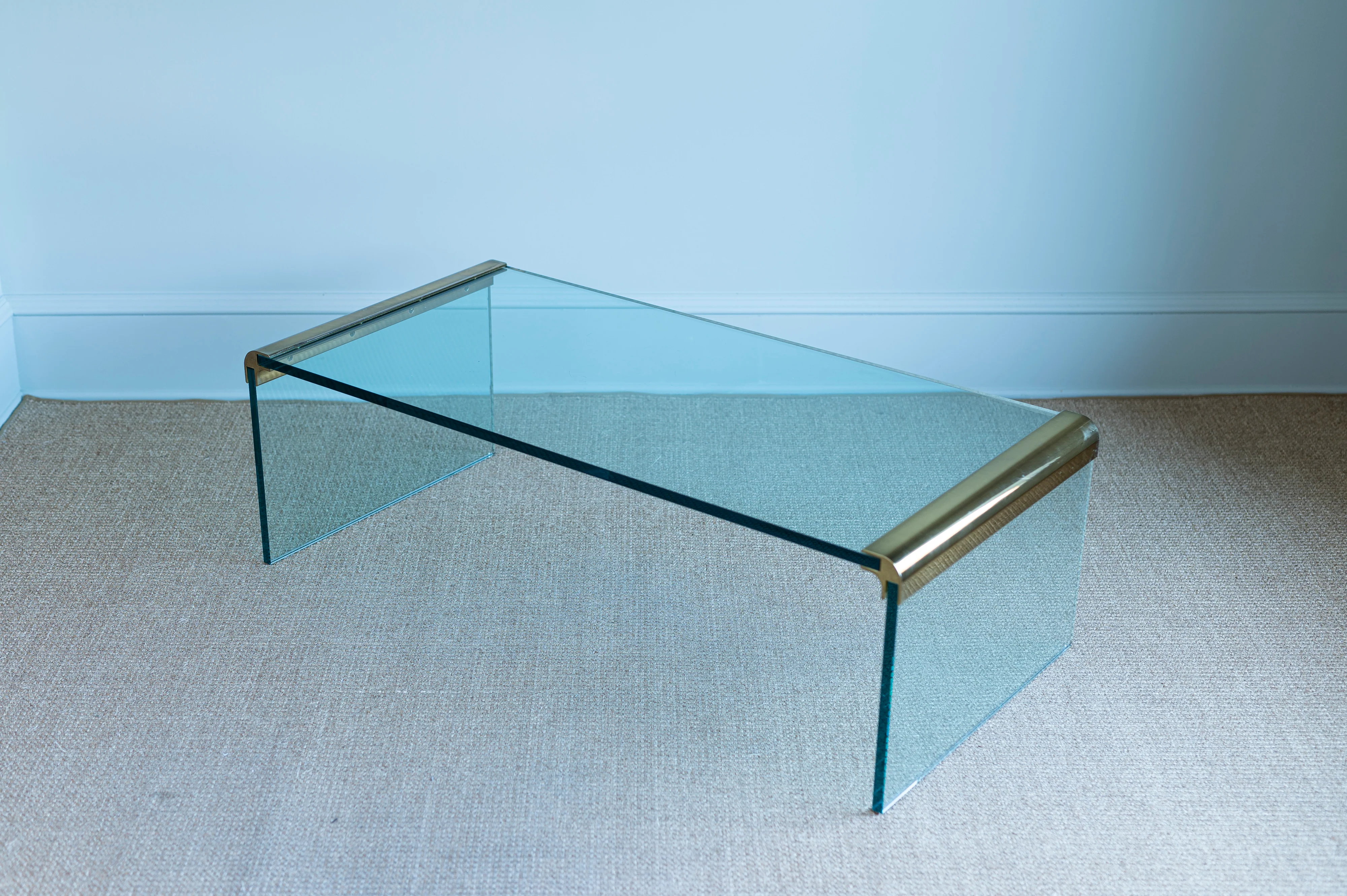 Vintage Pace Collection Brass Edge Coffee Table