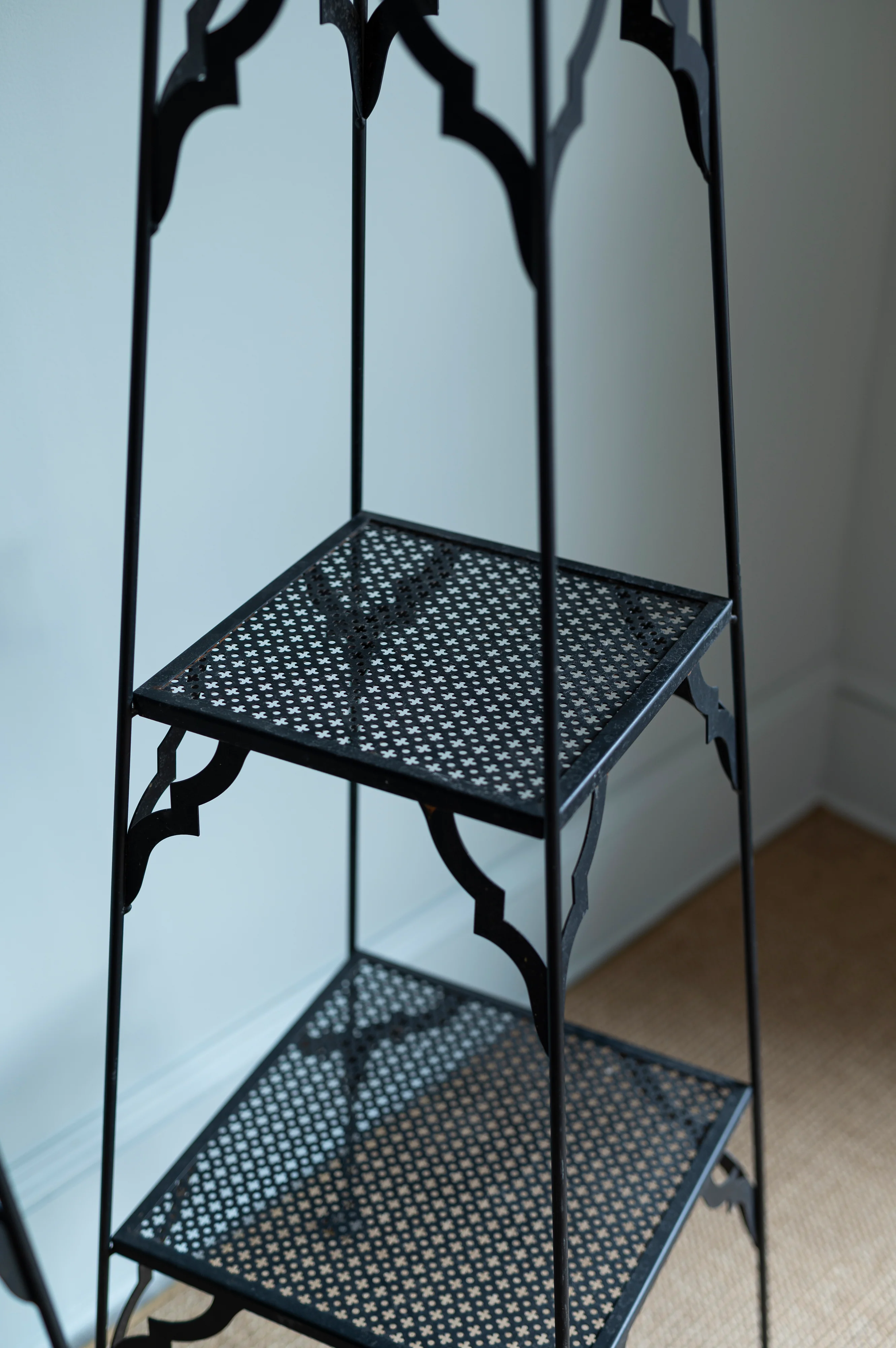 Pair of Perforated Metal Plant Stands