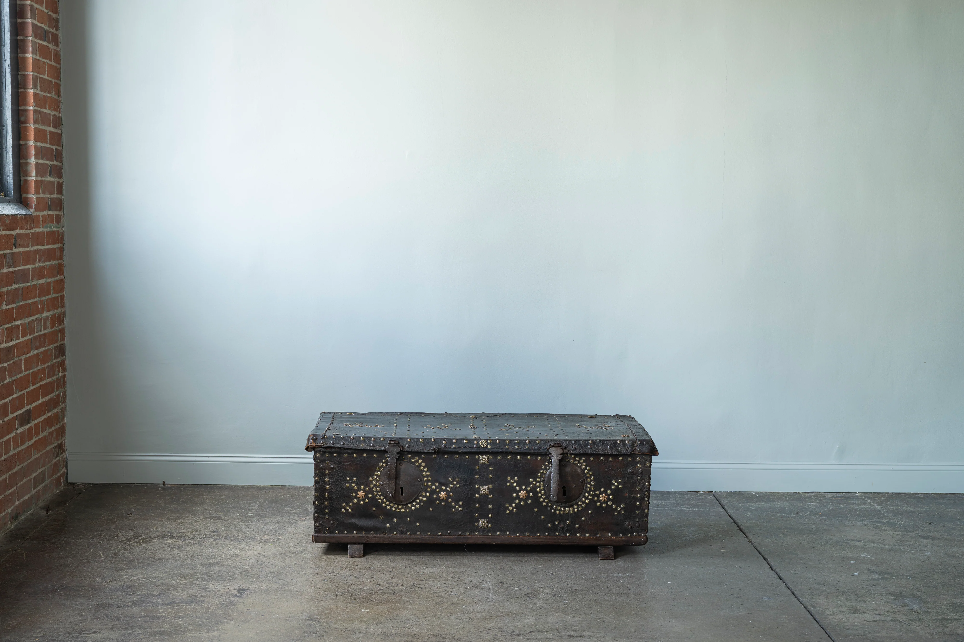 Antique Spanish Leather Trunk