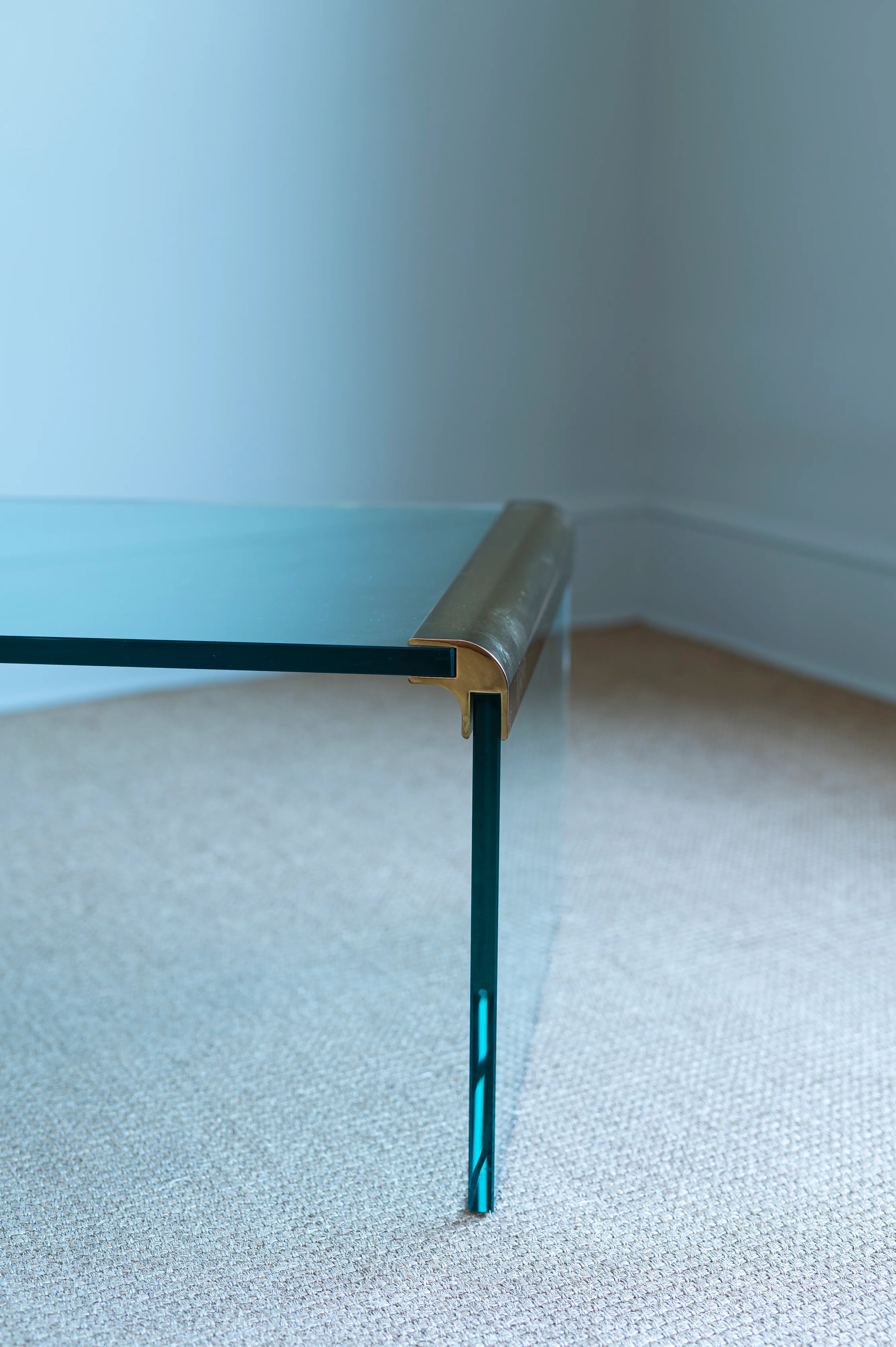 Vintage Pace Collection Brass Edge Coffee Table